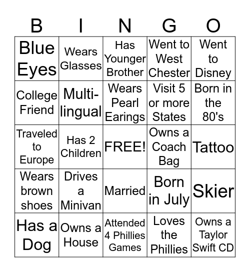 Congratulations to Adrianna and Aaron ! Bingo Card