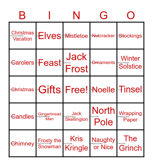 HOLIDAY BINGO Card