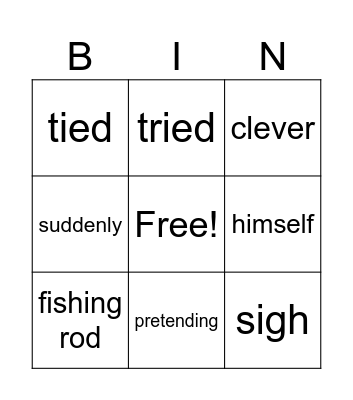 Fishing Trip Bingo Card