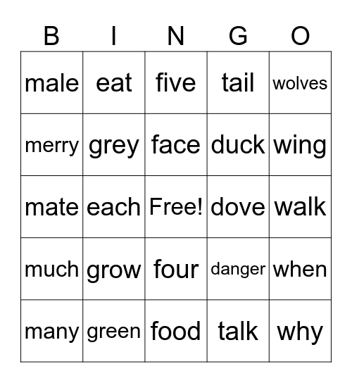 December 1 Bingo Card
