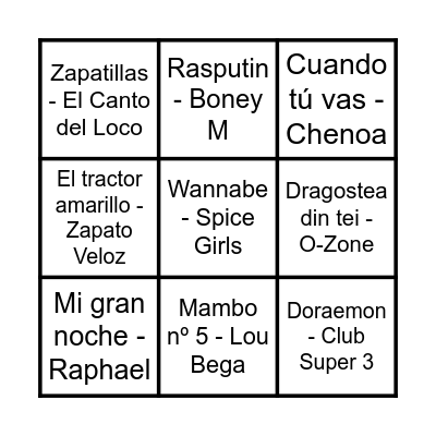 BINGO MUSICAL Bingo Card