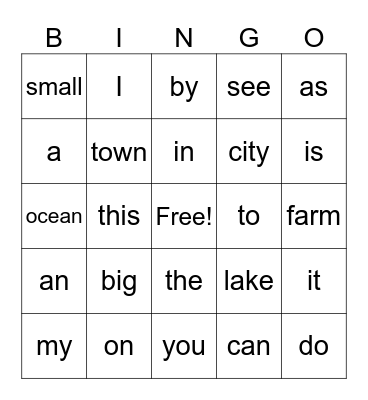 PCI  Words Bingo Card