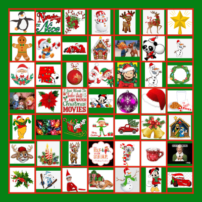 Virtual Holiday Bingo! Bingo Card