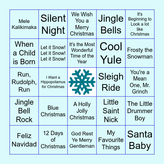 Holiday Bingo! Bingo Card