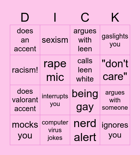 robin bingo card Bingo Card