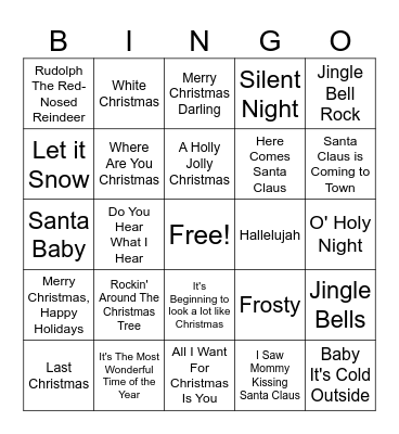 Christmas Singo Bingo Card