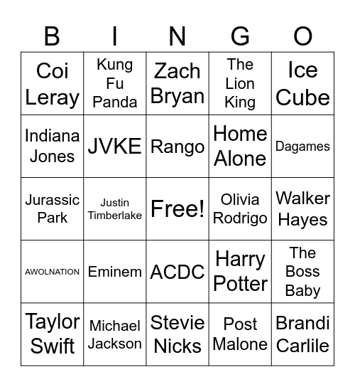 December 1st Bingo Card