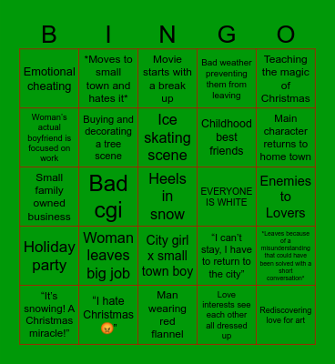 Hallmark Movie Bingo! Bingo Card