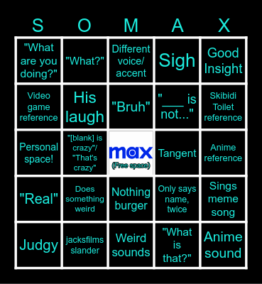 HBO Max Bingo Card