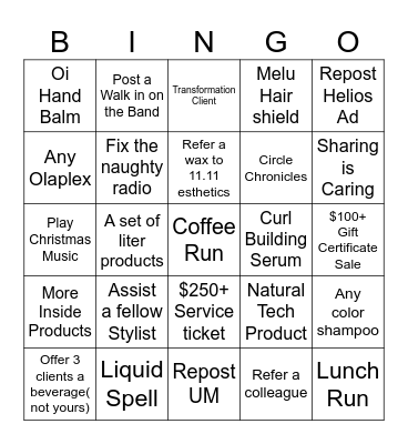 Urban Monk Holiday Bingo Card