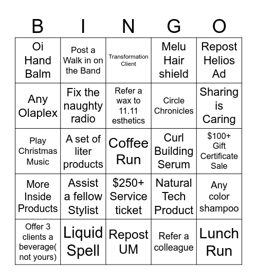 Urban Monk Holiday Bingo Card