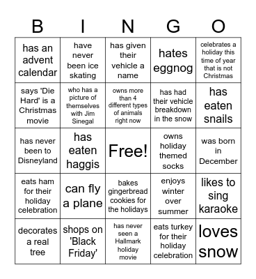 Human Bingo: Find someone who... Bingo Card