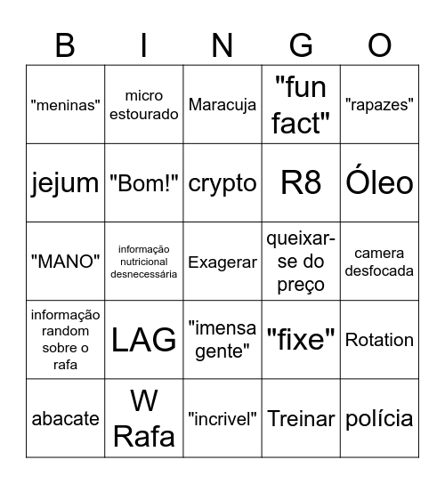 WINDOH BINGO Card