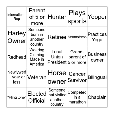 Region 1D Women's Conference Bingo Card