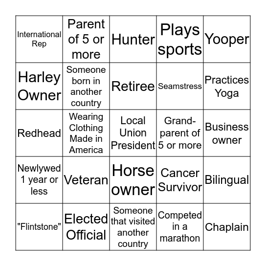 Region 1D Women's Conference Bingo Card