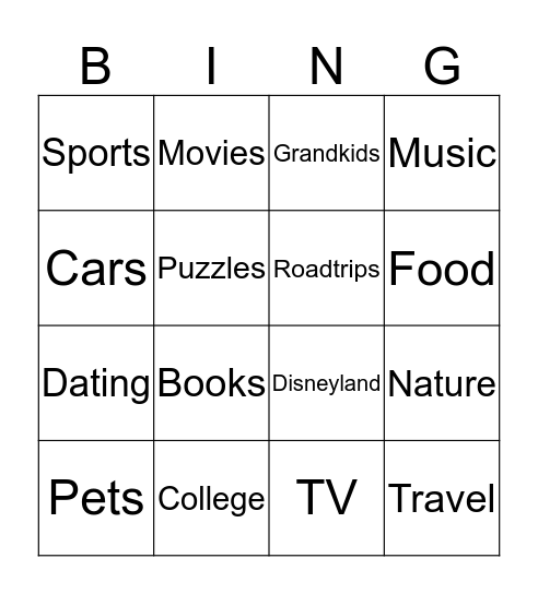 Group Therapy Bingo Card