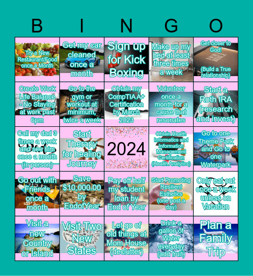 Mi'Kayla's Vision Board Bingo Card