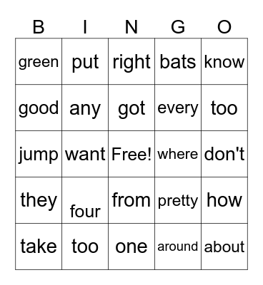 Holiday Bingo Card