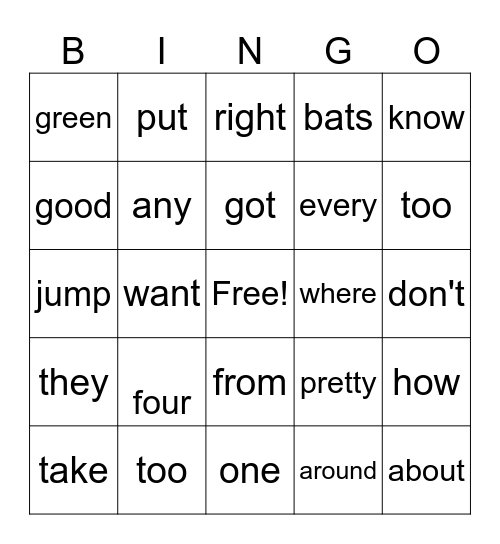 Holiday Bingo Card