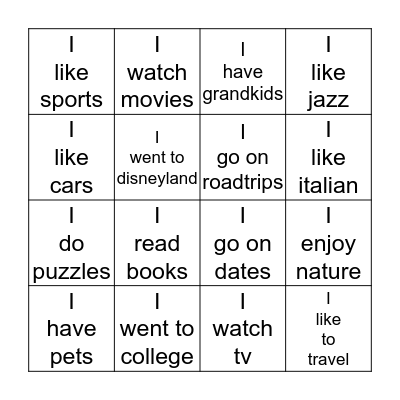 BINGO Card