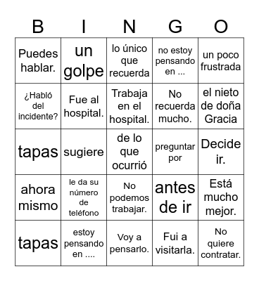 ¿Eres tú, María? 4 Bingo Card