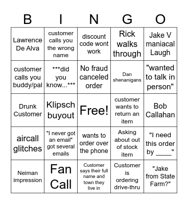 CXT BINGO Card