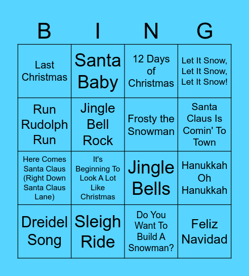 BSLS Holiday Bingo Card
