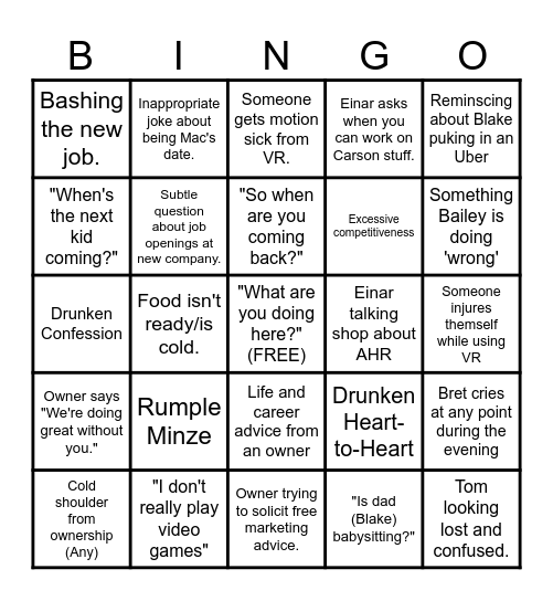 MMS Holiday Bingo Card