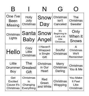 Casita Christmas BINGO Card