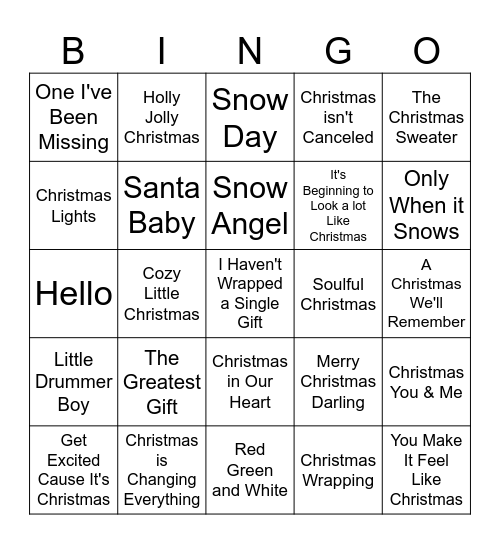 Casita Christmas BINGO Card