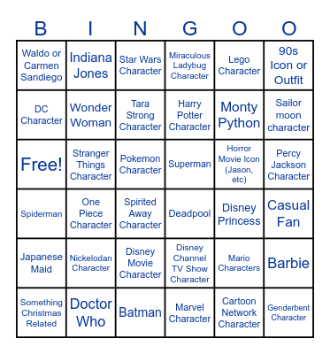 Galaxy Con Bin Bingo Card