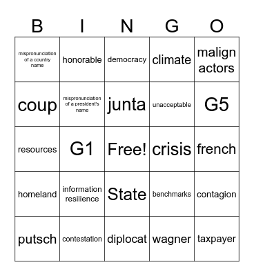 Jenkins Sahel Testimony Bingo Card