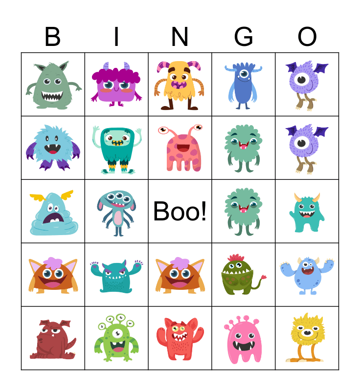 MONSTER BINGO Card