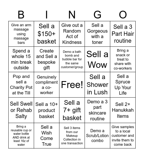 Holiday Bingo Week Two 12/11-12/17 Bingo Card