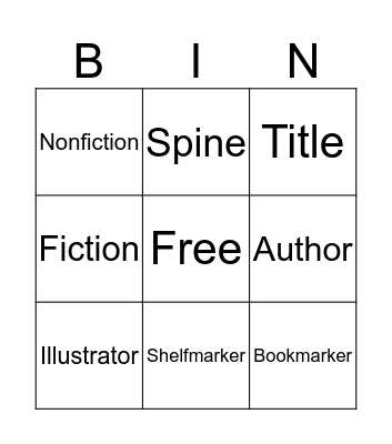 Library Word Wall Bingo Card