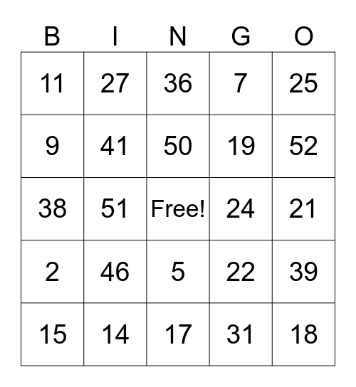 Holiday Bingo! Bingo Card