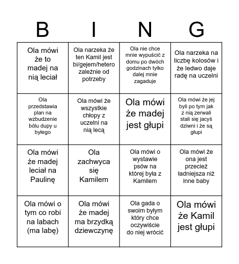 Ola Bingo Card