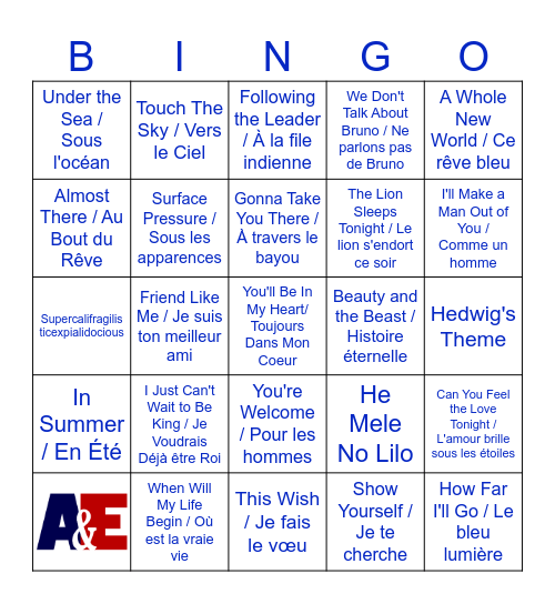 Aymeric and Emma's Wedding Bingo Card