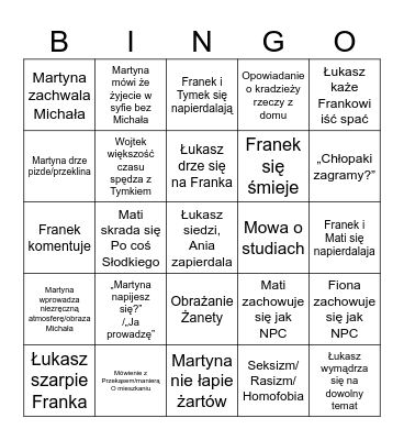 Piernikowanie 2023 Bingo Card