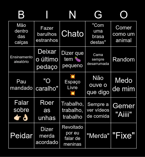 Chico Bingo Card