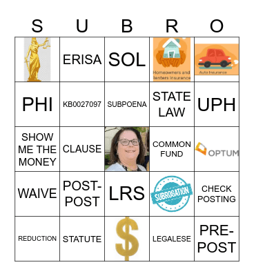 Team Johnson 2023 Subro Bingo Card
