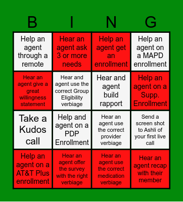 Call Blitz Bingo Card