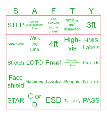 EHS COMMITTEE 2023 Bingo Card