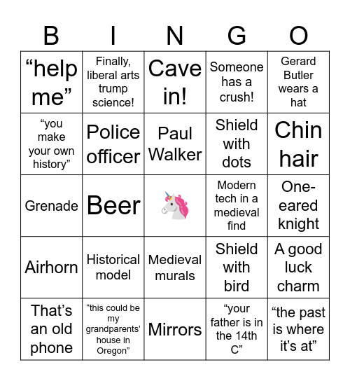 Timeline Bingo Card