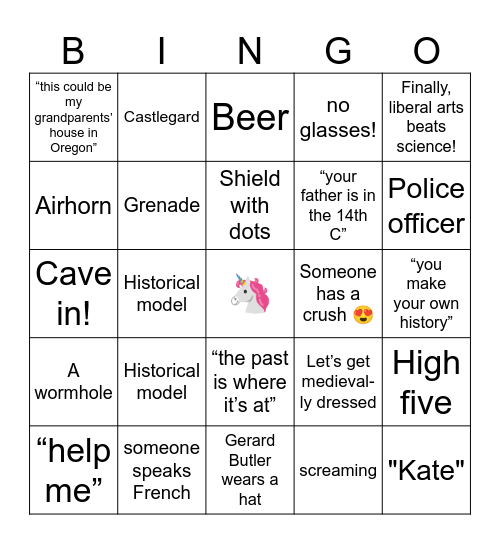 Timeline Bingo Card