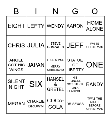 TRINITY CHRISTMAS BINGO 2023 Bingo Card