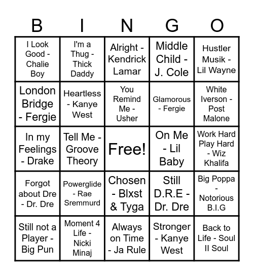 Musical Bingo! Round 3 Bingo Card