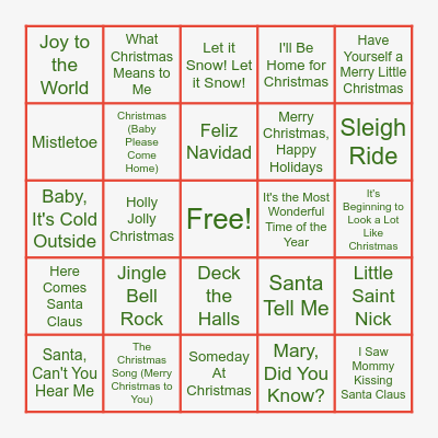 CHRISTMAS HITS Bingo Card
