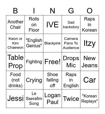 Universe Ticket Bingo Card