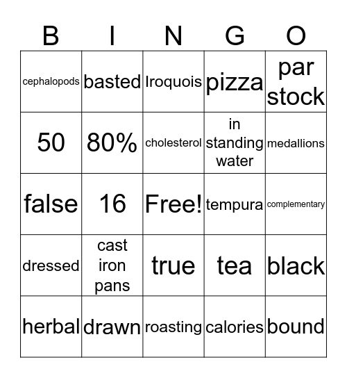 CPAS Review for Chapters 1-10 Bingo Card